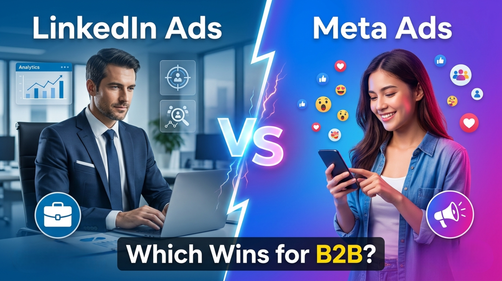LinkedIn vs Meta Ads visual comparison